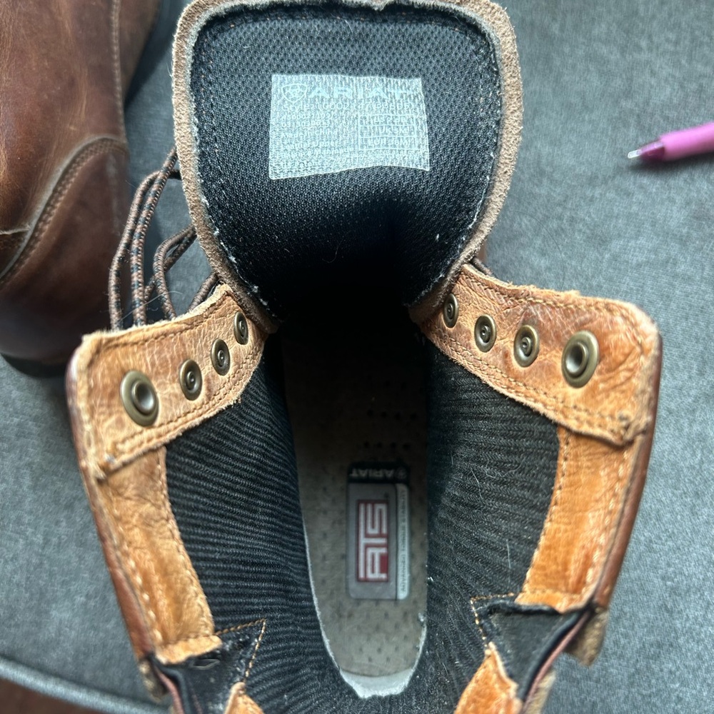 Ariat Brown Leather Lace Up Women's Boots - Picture 6 of 6